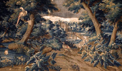 flamsk gobelin. udholde. Slut 17.-begyndelsen af ​​1700-tallet. Ejendom af kirken Sint-Walburgakerk Oudenaarde (Dekenij van de Sint-Walburga). Detalje.