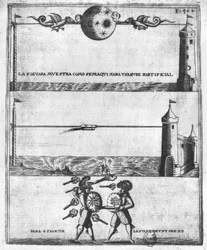 Hvordan man laver en kunstig sky, illustration fra Tratado de Artilleria af Diego Ufano, Bruxelles, 1613