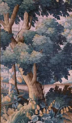 Sognekirke (Saint Walburga Kirke). Flamsk gobelin "Verdure". Oudenaarde. Slut 17.-begyndelsen af ​​1700-tallet. Ejendom af kirken Sint-Walburgakerk Oudenaarde.