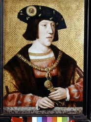 Portræt af Karl V (1500 - 1558), kejser af Tyskland. Flamsk skole i det 16. århundrede (olie på lærred)