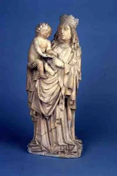 Skulptur af Madonna og Barn fra Liège eller Meuse-dalen (alabaster)
