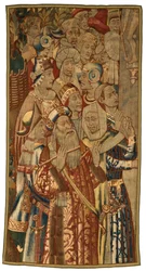 Tapestry, A Jewish Gathering, lavet i Flandern, Belgien, muligvis midten af det 15. århundrede (uld)