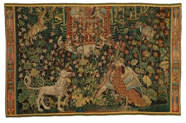 Tapet, Park au Cerfs fragment, lavet ca. 1500-25 (uld)