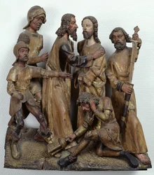 The Kiss of Judas, fra Antwerpen (polykromt træ)