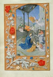 Fødselen, ca. 1480 (pergament)