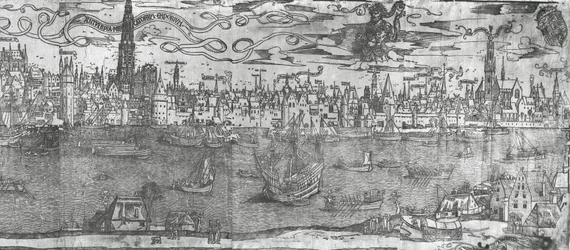 Udsigt over Antwerpen Havn, detalje af højre sektion, 1515-50