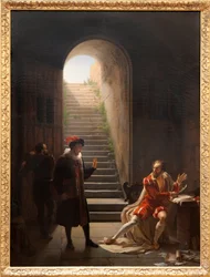 Pokalen i fængslet besøgt af Montaigne, ca. 1822 (olie på lærred)