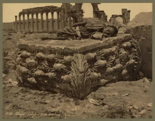 En udsigt over den store søjlegang, Palmyra, ca. 1875 (albumin print)