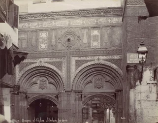 Cairo. Moske el-Arhar, dørdetaljer, 1870