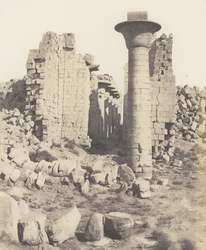 Karnak Theben, Slotsgården - Udsigt taget fra Punkt I, 1851-52, trykt 1853-54.