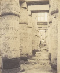Karnak Theben, Palace - Hypostyle Hall - Vindue og hovedstæder i ..., 1851-52, trykt 1853-54.