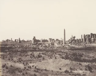 Karnak Theben, Generelt syn på ruinerne taget fra nordøst, i V, 1851-52, trykt 1853-54.