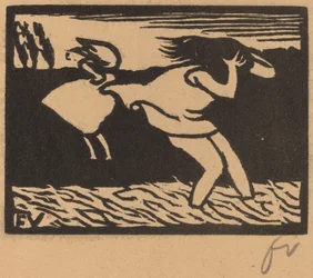 Badende fanget i en storm, 1893.