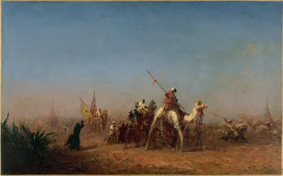 Karavane på vej til Mekka, mellem 1880 og 1885 (olie på lærred)