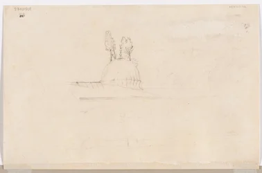 Skitse til pavillon nær en moske (verso)