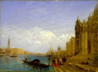 Venetiansk scene (olie på lærred)