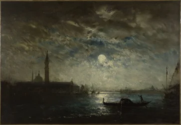 Venedig og Campanile i måneskin, mellem 1870 og 1890 (olie på lærred)