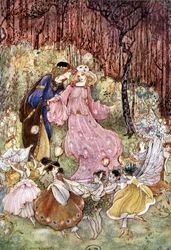 Par og elvere - i "My Fairyland"" af Fiona Malcom, syg Florence Anderson