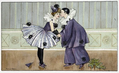 Pjerrot og Colombine - dess. af Florence Hardy, deb. 20. århundrede