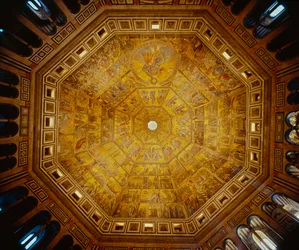 Kuppelformet loft af St Johns Baptistry, Firenze (mosaik)