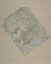 Hovedet af en kvinde i profil vendt mod venstre, 1490-1500.