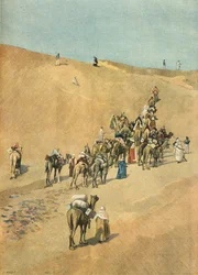 Marchand-missionens karavane i ørkenen i 1898 (kobberstik)