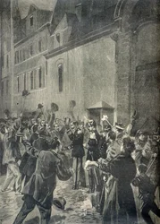 Major Esterhazy tiljubles af folkemængden, der fejrer hans frifindelse