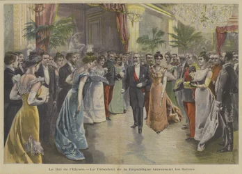 Frankrigs præsident Loubet ved et bal i Elysee-paladset i Paris