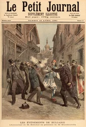 Begivenheder i Bulgarien: Mordet på hr. Beltchef i Stefan Stambolovs (1854-95) nærvær, fra «Le Petit Journal», 18. april 1891