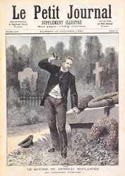 General Georges Ernest Boulangers (1837-91) selvmord på kirkegården i Ixelles, fra 