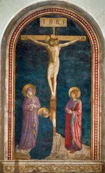 Le Calvaire avec saint Dominique - Korsfæstelse med Saint Dominic Fresco ...