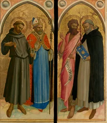Saint Francis and a Bishop Saint, Saint John the Baptist and Saint Dominic, slutningen af 1420