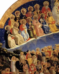 Den sidste dom: detaljer om de hellige i paradis. Maleri af Guido di Pietro (eller Fra Giovanni da Fiesole) kendt som Fra Angelico eller Beato (1400-1455)