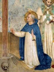 Saint Dominic, detalje fra en fresco af Fra Angelico (Guido di Pietro), der repræsenterer korsfæstelsen
