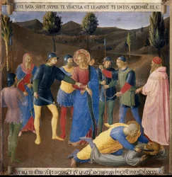 arrestationen af ​​Jesus. Life of Christ, Garderobe af sølv. (Tempera på træ