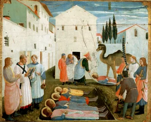 Begravelsen af de hellige Cosmas og Damian (maleri på træ