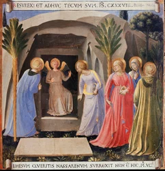 De tre Maria ved graven. Kristi liv, Armadio degli Argenti. (Tempera på træ