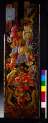 To paneler fra den sidste dom, der viser opstigningen til himlen og nedstigningen til helvede (panel)