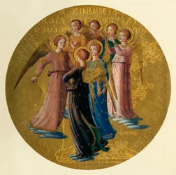 En gruppe engle, 15. århundrede, ca. 1909