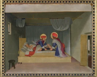 The Miracle of the Diacon Justinian, fra predellaen af San Marco-altertavlen, 1440 (tempera på panel)