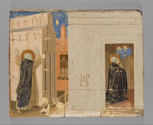 Die Vision von Papst Innozenz III.; Heilige Petrus und Paulus erscheinen dem Heiligen Dominikus