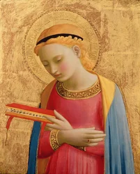 Virgin Annunciate, 1450-55 (bladguld og tempera på træpanel) (se også 139311)