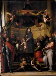 The Virgin on the Throne or “” the Mystical Marriage of St. Catherine ”” Painting by Fra Bartolomeodani