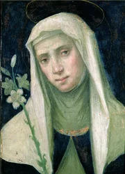 St. Catherine af Siena (1347-80) (tempera på panel)