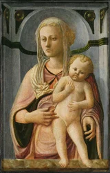 Madonna med barn, detalje, ca. 1435 (tempera på panel)