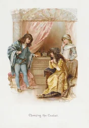 Valg af kiste (chromolitho)