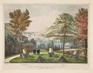 The Hudson, fra West Point. U.S. Military Academys grunde