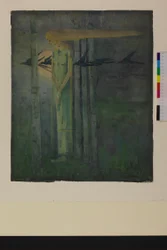 "Ill Omen", eller, "Pige i østenvinden med ravne, der passerer månen" 1893