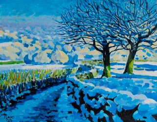 Light on a Winter Lane, 2022 (akryl på lærred)
