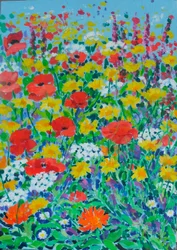 Wild Flower Meadow, 2024 (akryl på lærred)